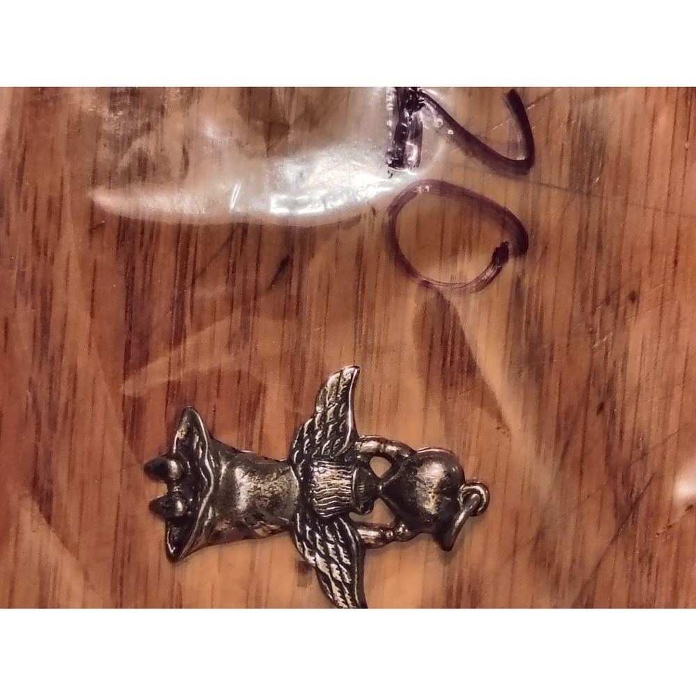 Vintage 925 Sterling Silver Angel Holding Heart Charm Pendant Thailand STER